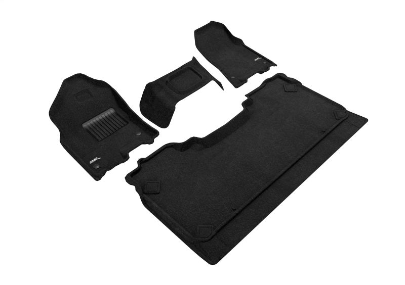 3D MAXpider 19-24 Dodge Ram 1500 Crew Cab w Bench Front Row Elegant Black R1 R2 (R1 3 Pcs Design) L1DG02704709