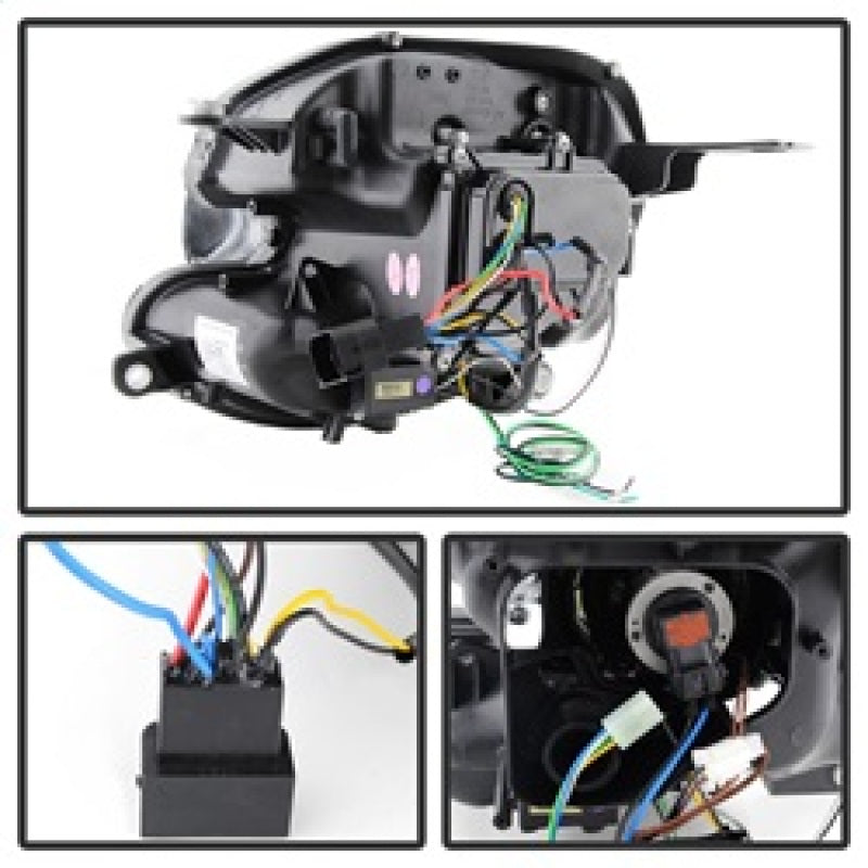Spyder Mini Cooper 2007-2012 Projector Headlights Halogen Model Only - DRL Black PRO-YD-MC07-DRL-BK 5080608
