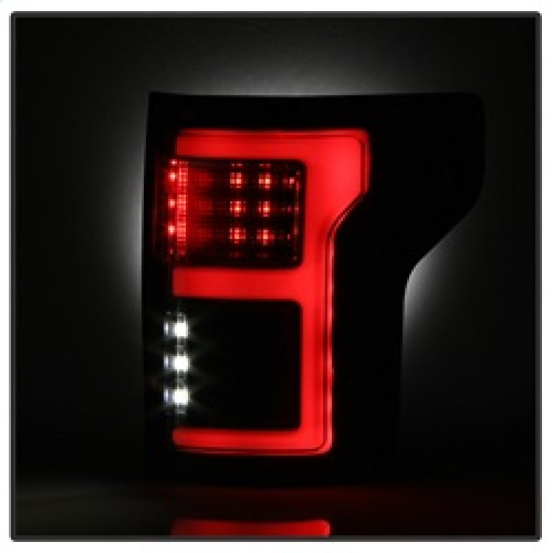 Spyder 15-18 Ford F-150 LED Tail Lights (w/Blind Spot) - Black Smoke (ALT-YD-FF15015BS-LBLED-BSM) 5085337