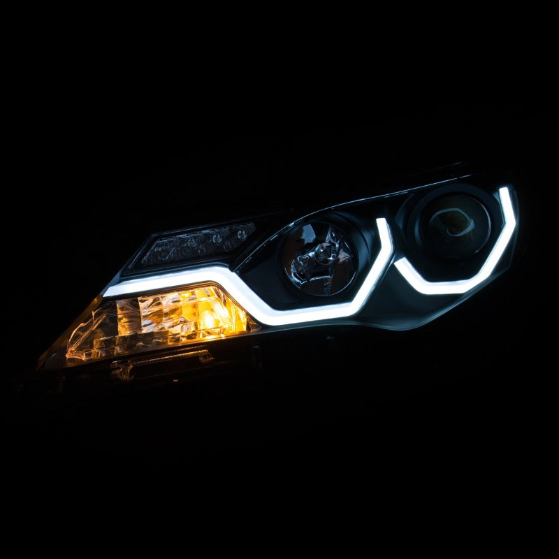 Anzo 2013-2015 Toyota Rav4 Projector Headlights w/ Plank Style Design Black