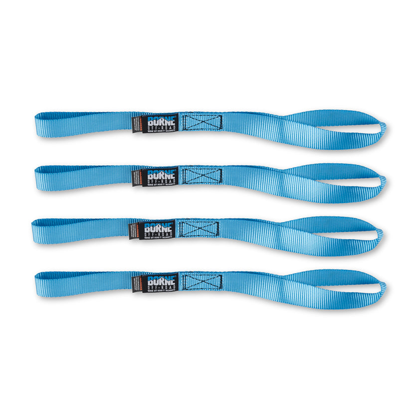 Borne Off-Road Medium-Duty Ratchet Tie-Down Kit (4-Pack) Blue BNRTC-TDMD-4BL