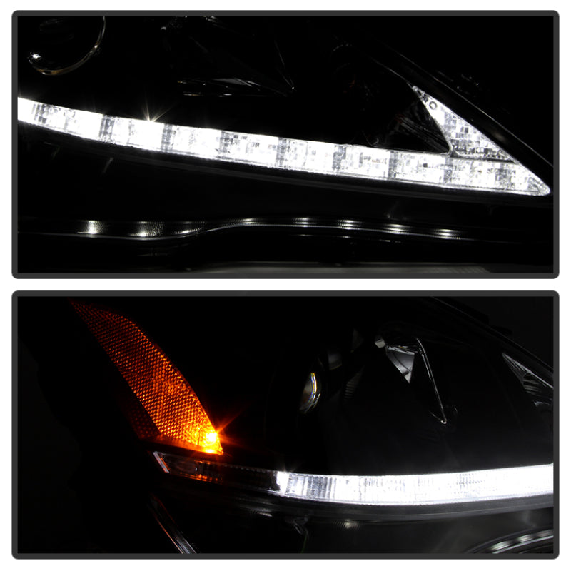 Spyder Lexus IS 250/350 2006-2010 Projector Headlights DRL Black PRO-YD-LIS06-DRL-BK 5080059