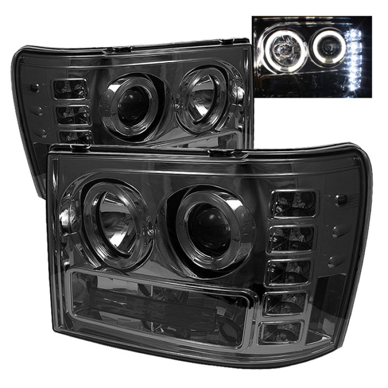 Spyder GMC Sierra 1500/2500/3500 07-13 Projector Headlights LED Halo- LED Smoke PRO-YD-GS07-HL-SM 5010629