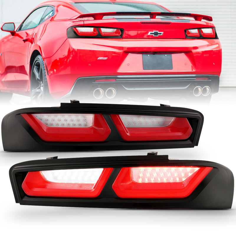ANZO 2016-2018 Chevrolet Camaro L.E.D T.L Red/Clear 321349