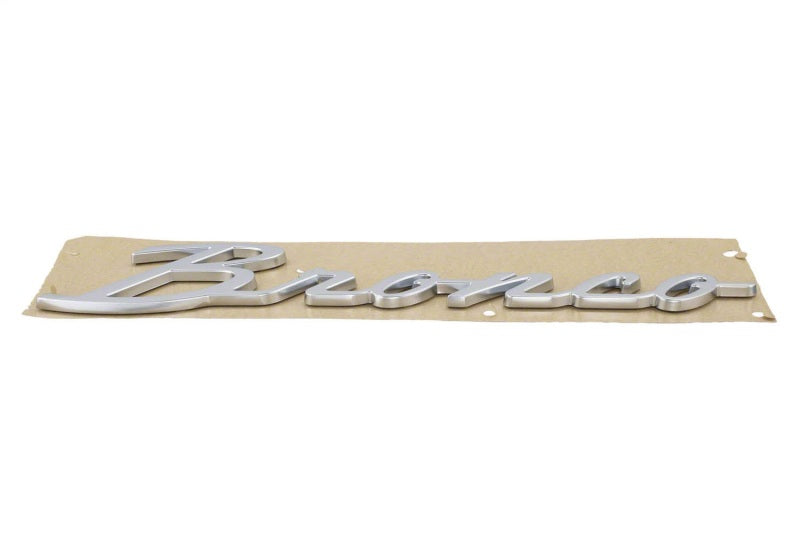 Ford Racing 21-23 Bronco Script Fender Badge - Silver M-1447-BSS