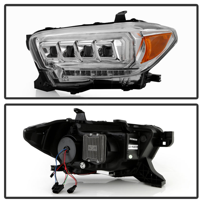 Spyder 16-20 Toyota Tacoma Halogen Model Only High-Power LED Headlights - Chrome PRO-YD-TT16HALAP-C 5088369