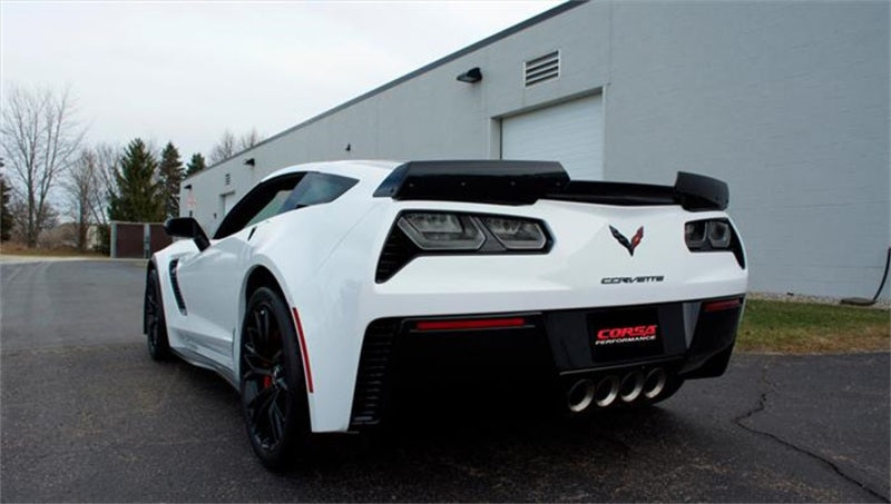Corsa Performance 2015 Chevy Corvette Z06 3"in Axle Back Exhaust, Polished Quad 4.5in