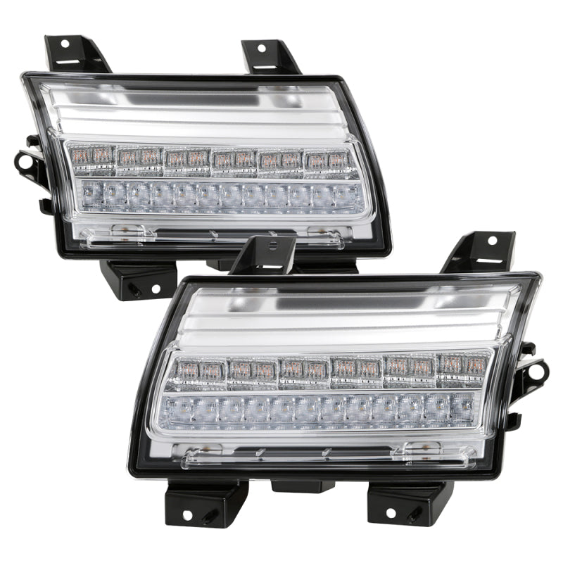 Spyder Jeep Wrangler 2018-2019 (LED Model Only) LED Front Bumper Lights - Sequential Signal - Chrome 5086792