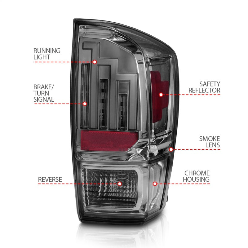 Anzo  2016-2018 Toyota Tacoma LED Taillights Smoke