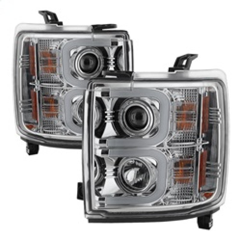 Spyder Chevy Silverado 2014-16 2500 HD Projector Headlights Light Bar DRL Chrm PRO-YD-CSHD14-LBDRL-C 5081049