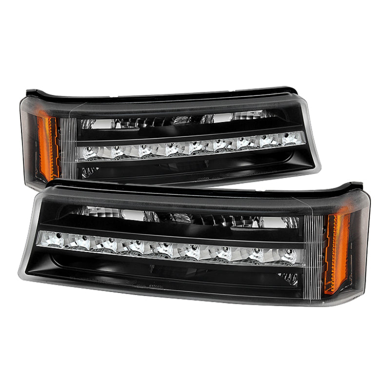 SPYDER Xtune Chevy Silverado 03-06 / Avalanche 02-06 LED Bumper Lights Black CBL-JH-CS03-LED-BK 9027482