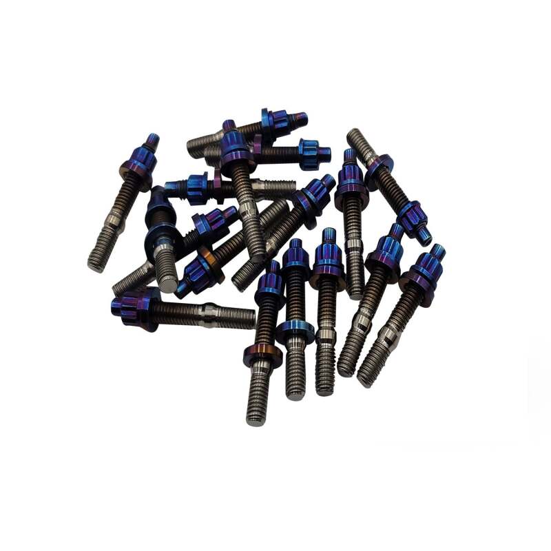 BLOX Racing Xtreme Titanium Intake/Exhaust Manifold Studs Burnt 55mm 9-Piece Kit BXFL-00308-9-TI-B