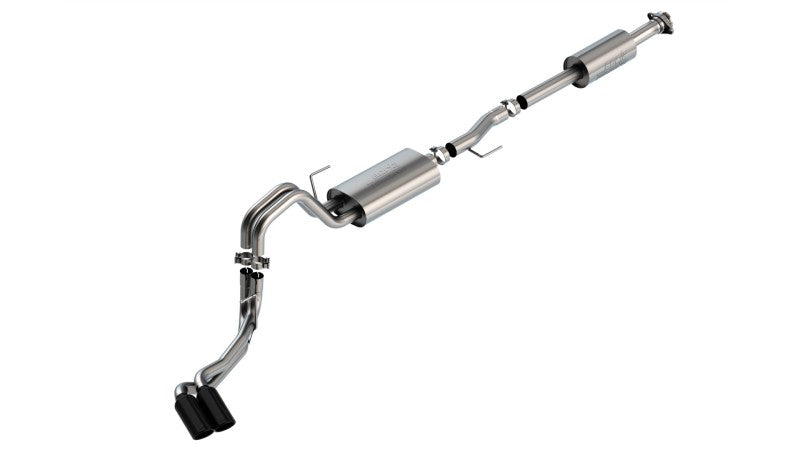 Borla F-150 2021 5.0L 4dr CC SB EC STB Lariat/KR/Pltnm/LTD 3/2.25 DSE Cat-Back Touring BLK CHR Tips 140873BC