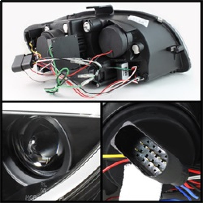 Spyder Audi A4 06-08 Projector Headlights Halogen Only - Light Tube DRL Blk PRO-YD-AA405-LTDRL-G2-BK 5071842