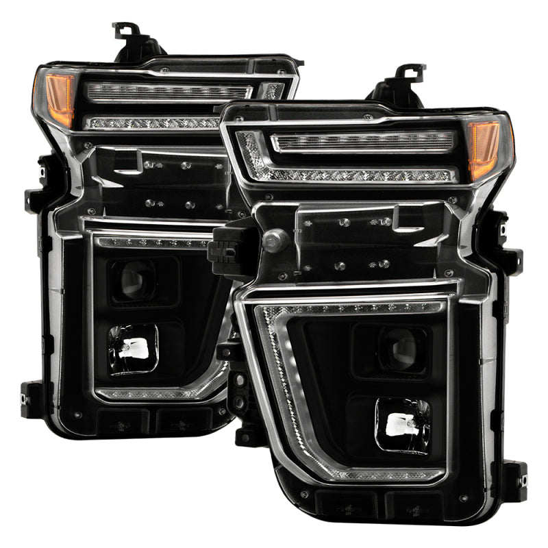SPYDER 20-23 Chevy Silverado 2500/3500 Proj Headlights - LED DRL - Black PRO-YD-CSHD20SI-SEQ-BK 5088796