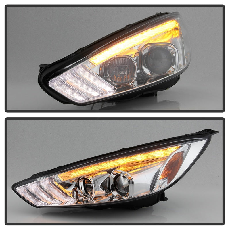 Spyder 15-18 Ford Focus Projector Headlights - Seq Turn Light Bar - Chrome PRO-YD-FF15-LBSEQ-C 5086457
