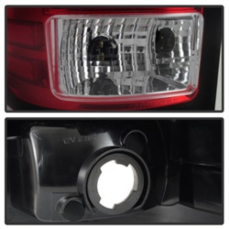 Spyder 07-13 GMC Sierra 1500 V2 Light Bar LED Tail Lights - Red Clear (ALT-YD-GS07V2-LBLED-RC) 5084767