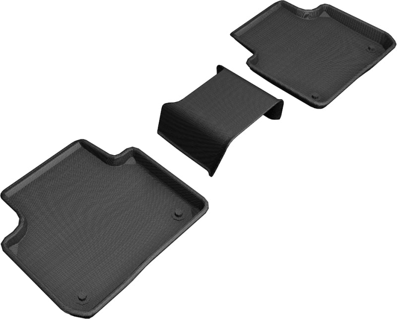 3D MAXpider 2019-2019 Porsche Cayenne Kagu 2nd Row Floormats - Black L1PO01921509