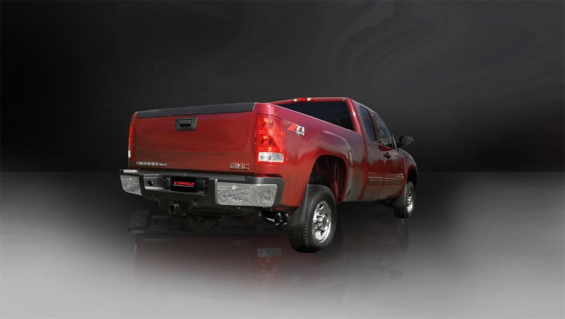 Corsa 11-13 GMC Sierra 6.0L V8 3in Cat-Back Single Side w Twin 4in Black Pro-Series Tips 14792BLK