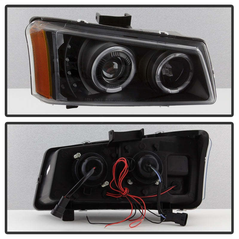 SPYDER xTune Chevy Silverado 03-06 Projector Headlights 4pcs - LED Halo - Black PRO-JH-CSIL03-SET-BK 9036774