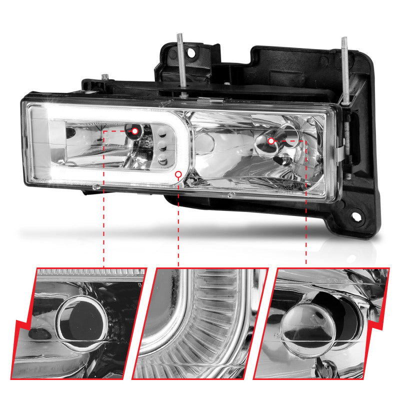 ANZO 1999-2000 Cadillac Escalade Crystal Headlights 111499