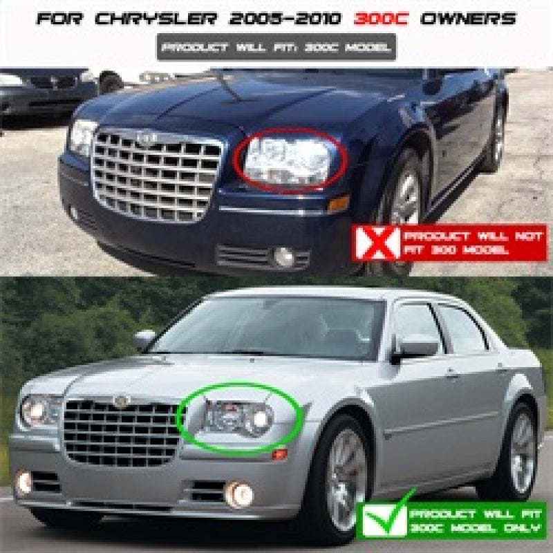 Spyder Chrysler 300C 05-10 Projector Headlights LED DRL Black High/Low H7 PRO-YD-C300C-DRL-BK 5075659