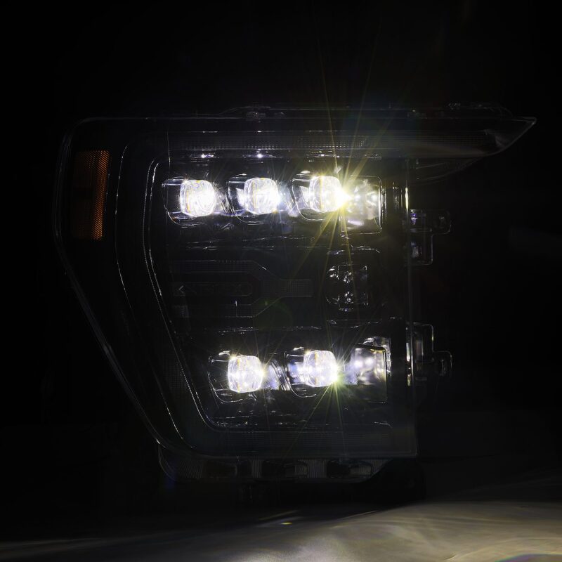 AlphaRex 21-22 Ford F-150 NOVA LED Proj Headlights Plank Style Alpha Blk w/Activ Light/Seq Signal 880138 *Discontinued