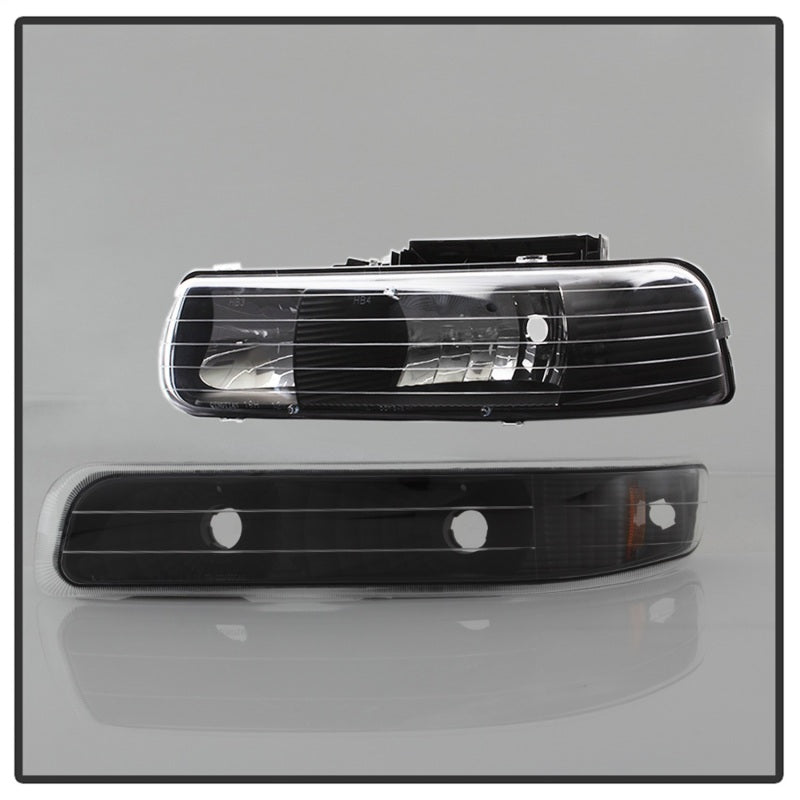 SPYDER Xtune Chevy TahOE 00-06 Amber Crystal Headlights w/ Bumper Lights Black HD-JH-CSIL99-SET-AM-BK 5064219