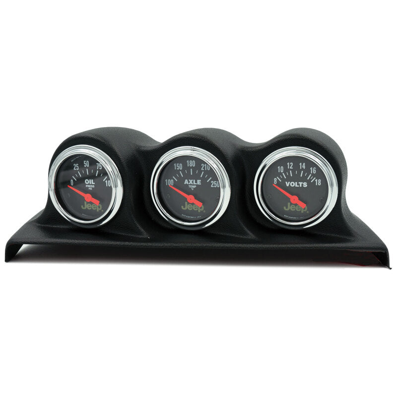 Autometer 07-10 Jeep Wrangler JK Oil PSI/Axle Temp/Volt 3 Piece Gauge Kit 8200