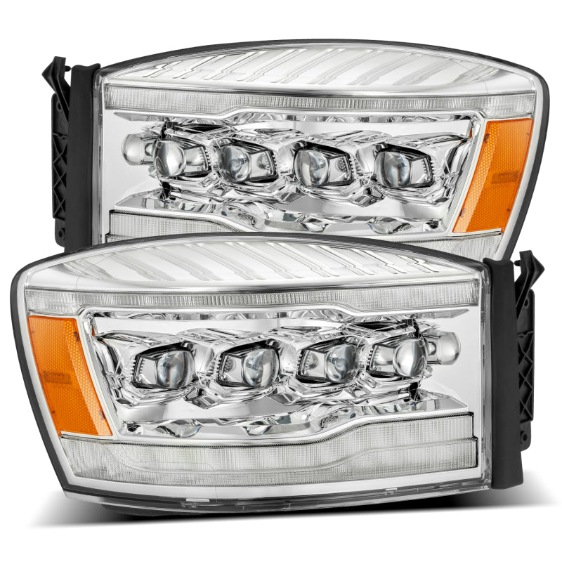 AlphaRex 06-08 Dodge Ram 1500HD NOVA LED Proj Headlights Plank Style Blk w/Seq Signal/DRL/Amber LED 880537 *Discontinued