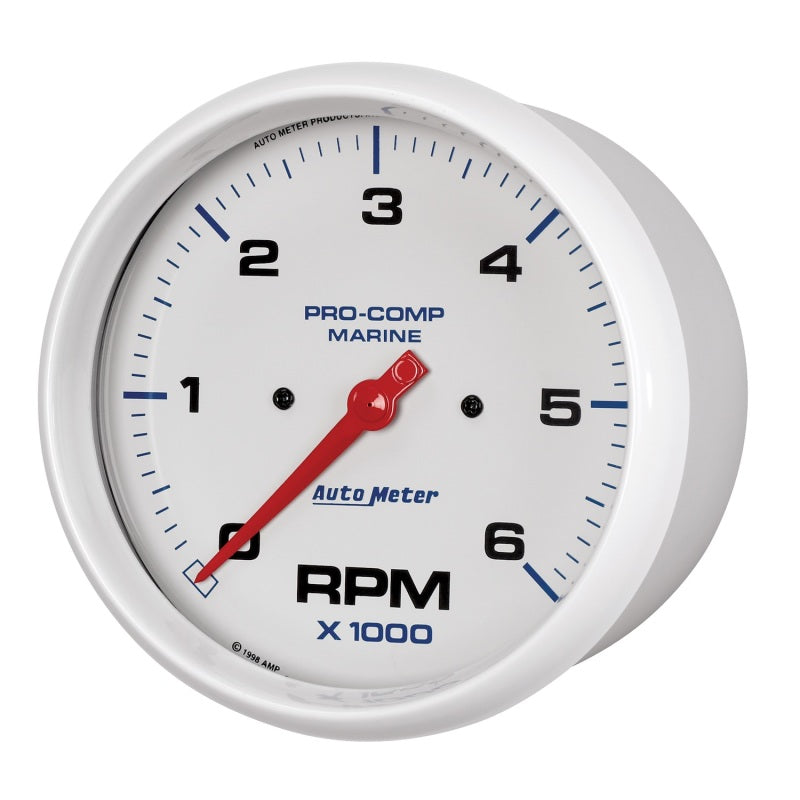 Autometer Marine White Ultra-Lite 5in In-Dash Tachometer 0-6K RPM 200750