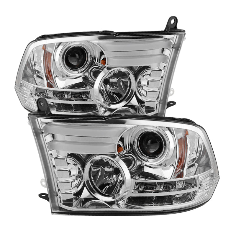 Spyder Dodge Ram 13-15 Projector Headlights Light Bar DRL Chrome PRO-YD-DR13-LBDRL-C 5080905