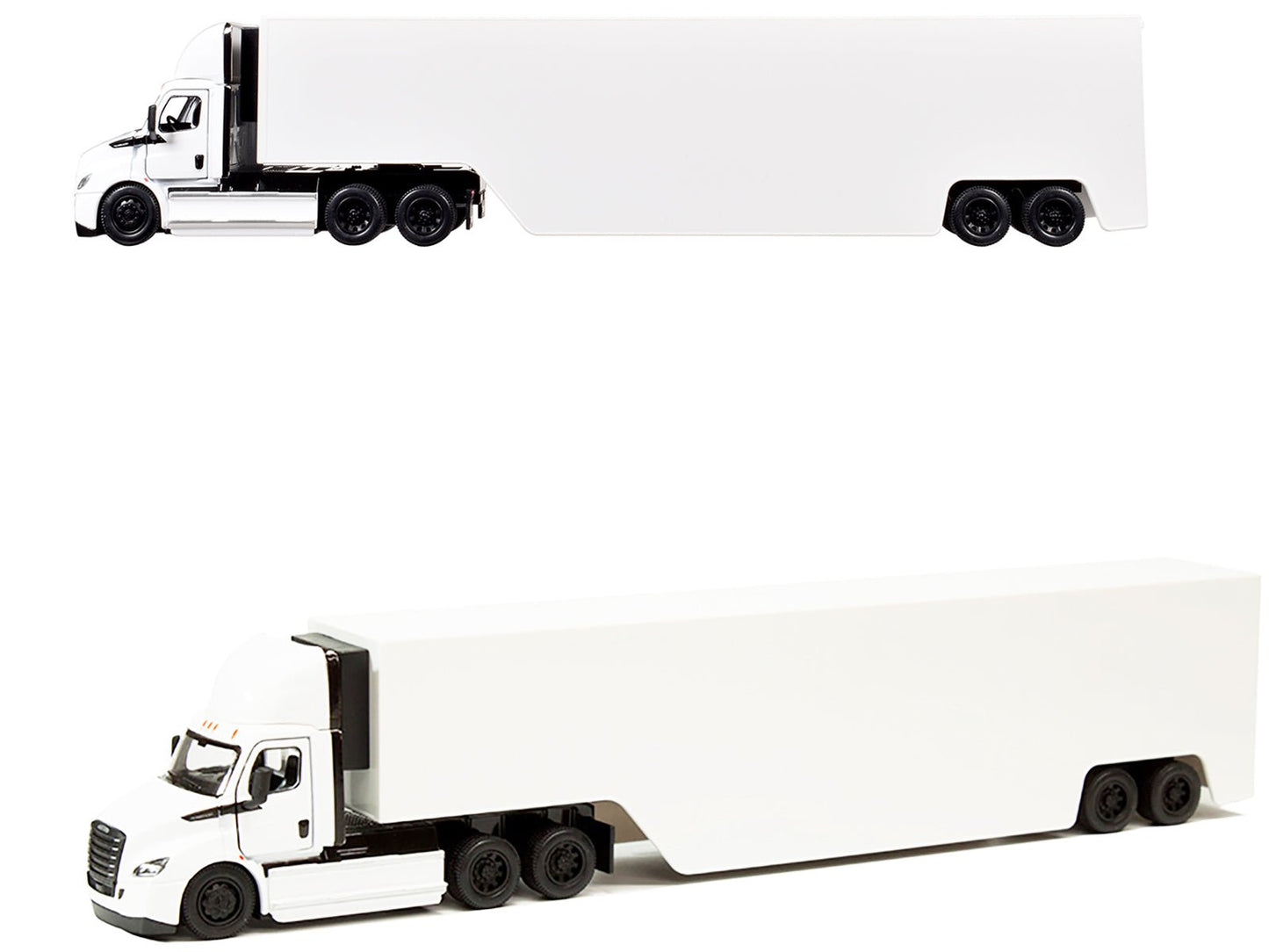 Freightliner eCascadia Truck with Container Trailer White 1/62 Diecast Model Car by Kinsmart  free shipping USA