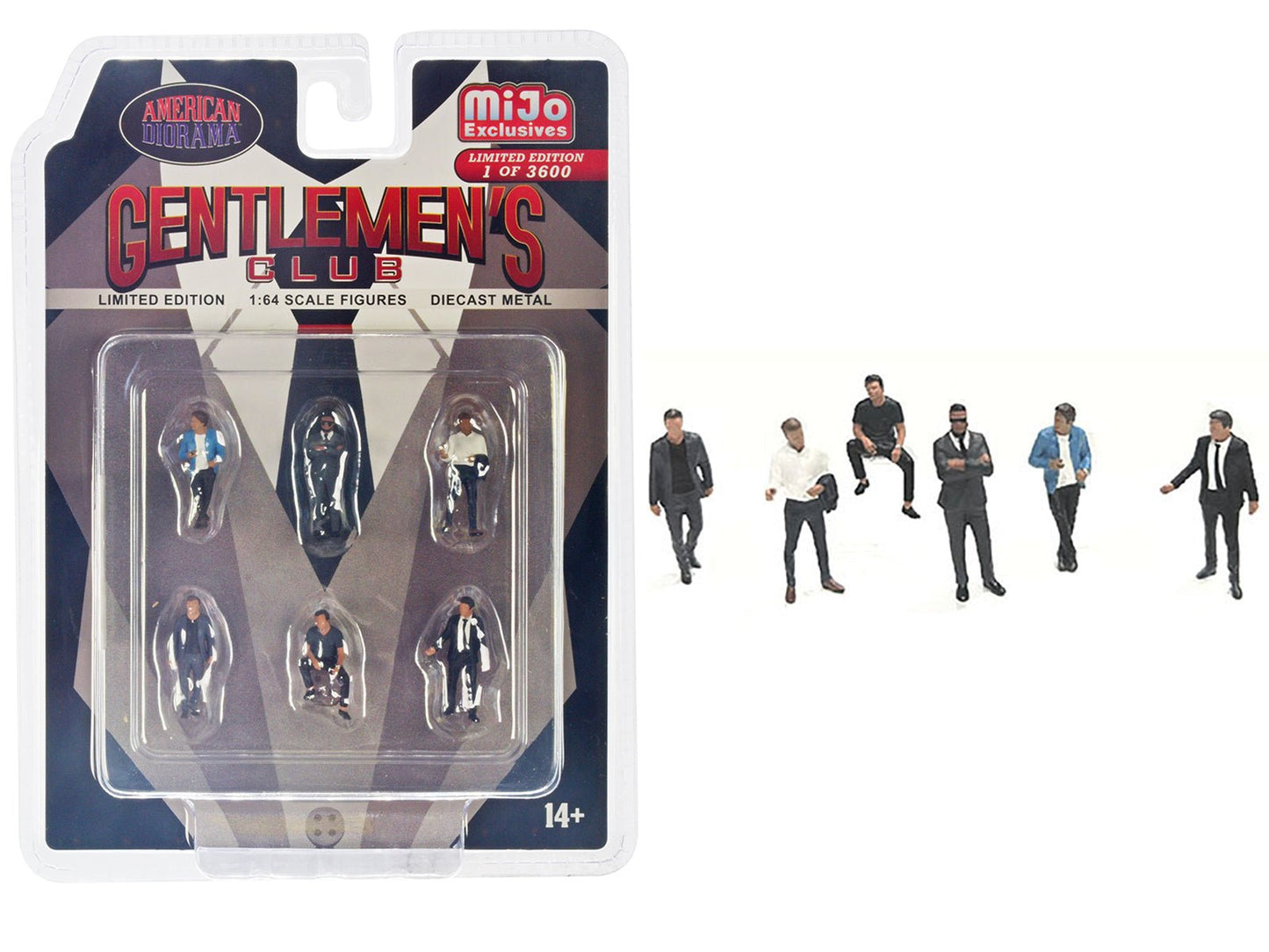 "Gentlemen's Club" 6 piece Diecast Figure Set (6 Figures) Limited Edition to 3600 pieces Worldwide for 1/64 Scale Models by American Diorama  free shipping USA