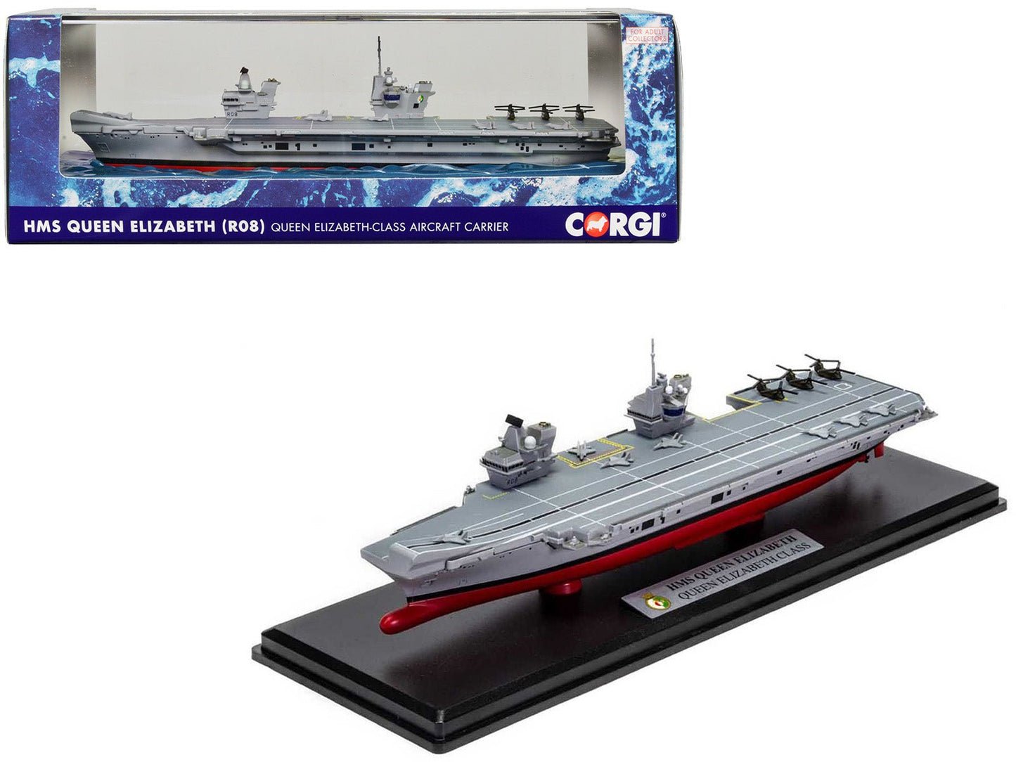 HMS Queen Elizabeth (R08) Aircraft Carrier "Queen Elizabeth-Class" British Royal Navy "Naval Power" Series 1/1250 Diecast Model by Corgi  free shipping USA