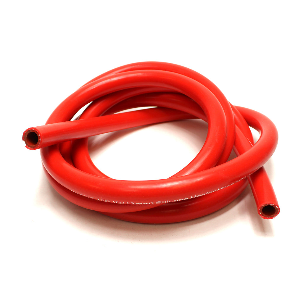 HPS 1/2" ID Red High Temp Reinforced Silicone Heater Hose Tubing, 13mm ID
