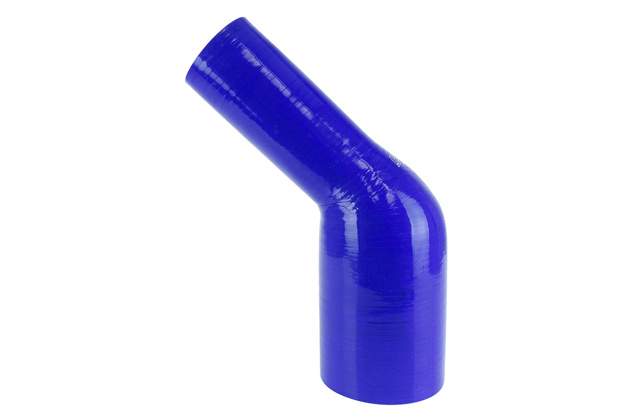 HPS 2-1/2" - 3-1/2" Silicone 45 Degree Elbow Reducer Coupler Hose, High Temp 4-ply Reinforced, 63mm - 89mm ID