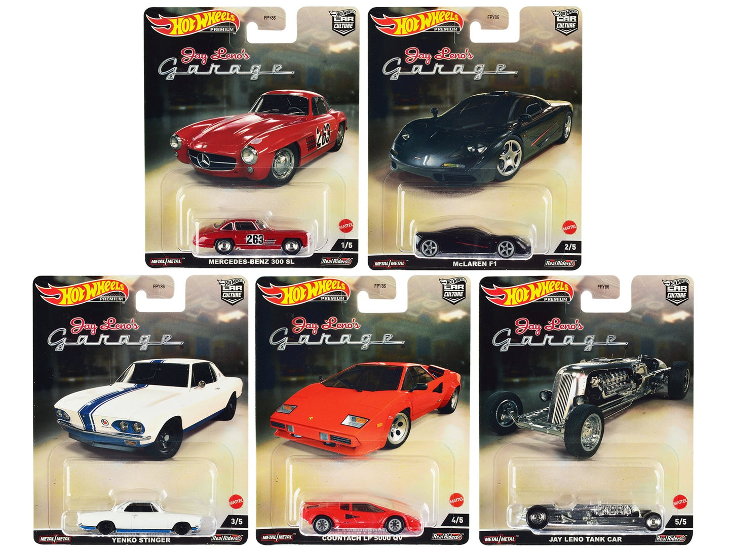 "Jay Leno’s Garage" 5 piece Set "Car Culture" Series Diecast Model Cars by Hot Wheels  free shipping USA