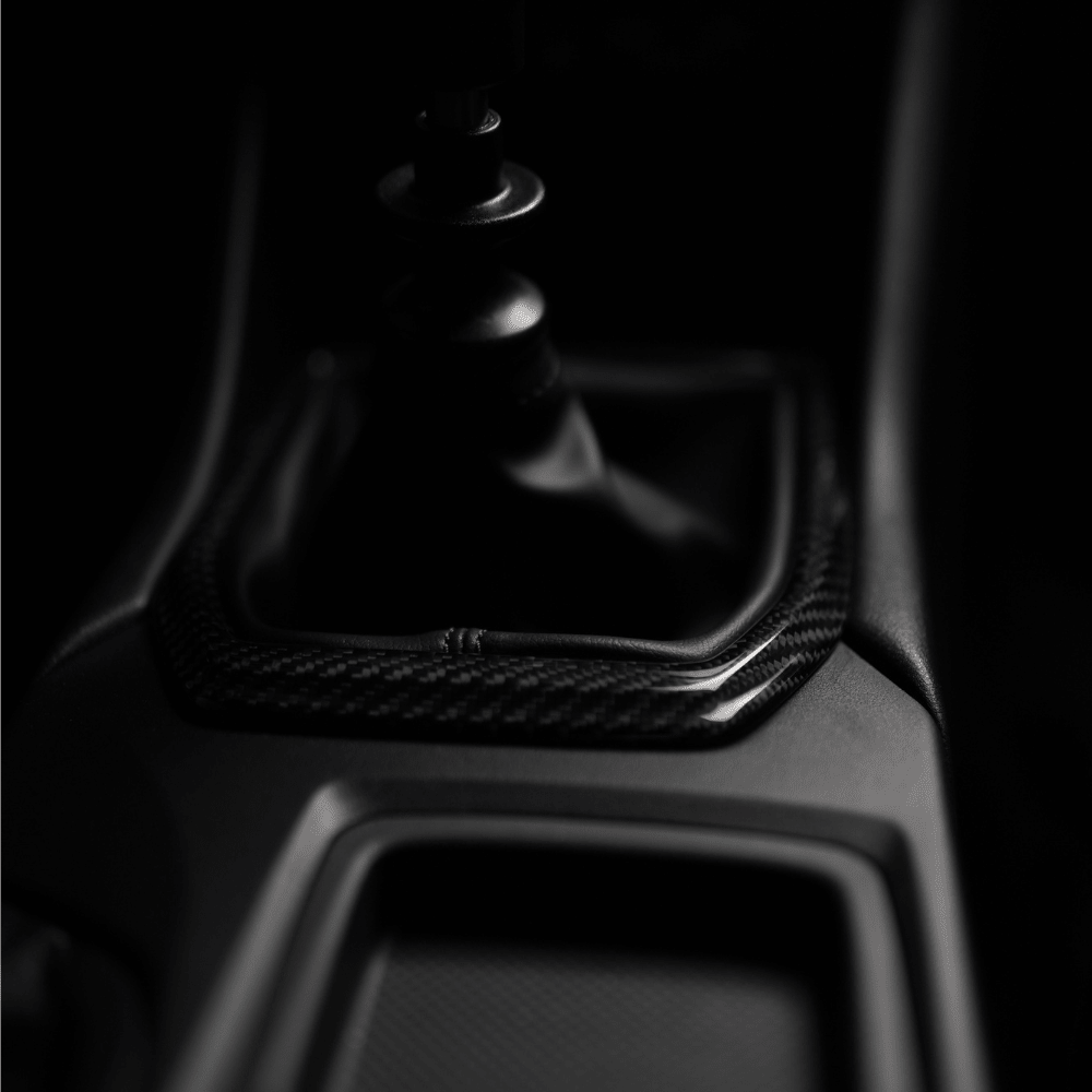 JDMuscle [22-26 WRX] MT Tanso Pre-preg Carbon Fiber Shifter Trim Cover w/ Gloss Finish