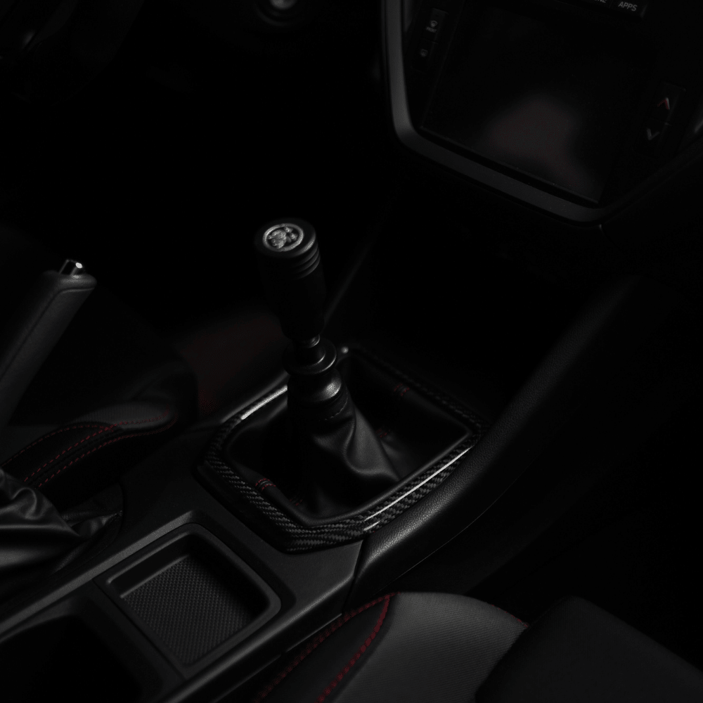 JDMuscle [22-26 WRX] MT Tanso Pre-preg Carbon Fiber Shifter Trim Cover w/ Gloss Finish