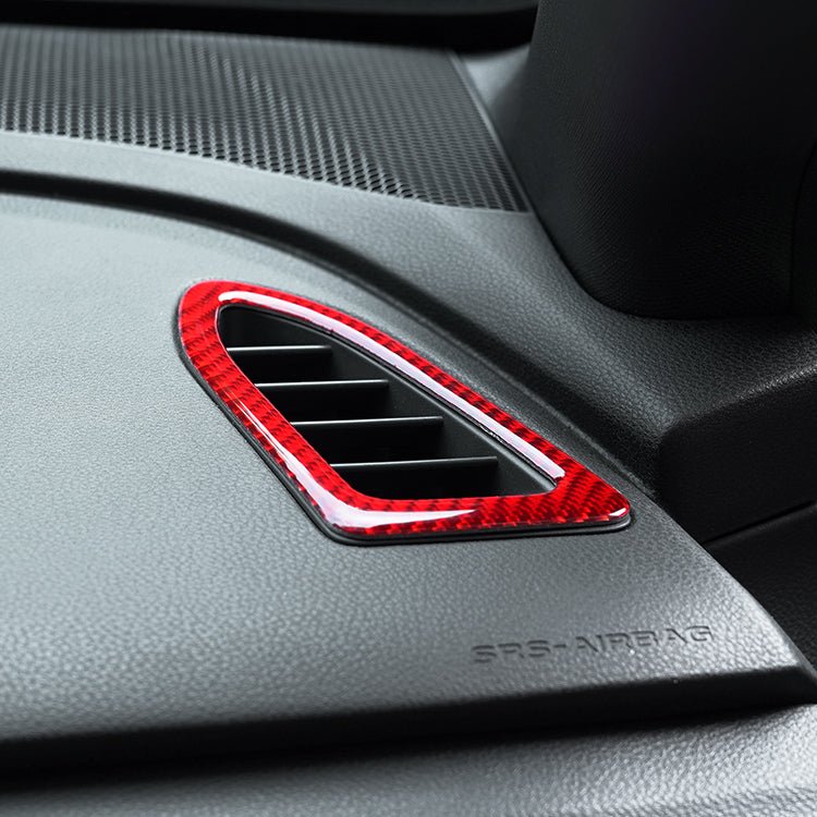 JDMuscle [22-26 WRX] P&S Series Carbon Fiber Dash AC Trim 2 PC | Black Carbon Fiber/ Red Carbon Fiber*Clearance*No Returns*