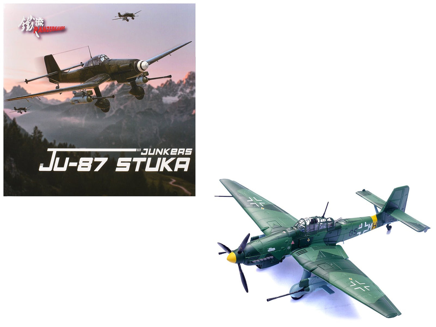 Junkers Ju 87G1 Stuka Bomber Aircraft "10.(Pz)/SG 2 Immelmann GS+MH Dubno Ukraine" (1944) German Luftwaffe "Wing" Series 1/72 Diecast Model by Panzerkampf  free shipping USA