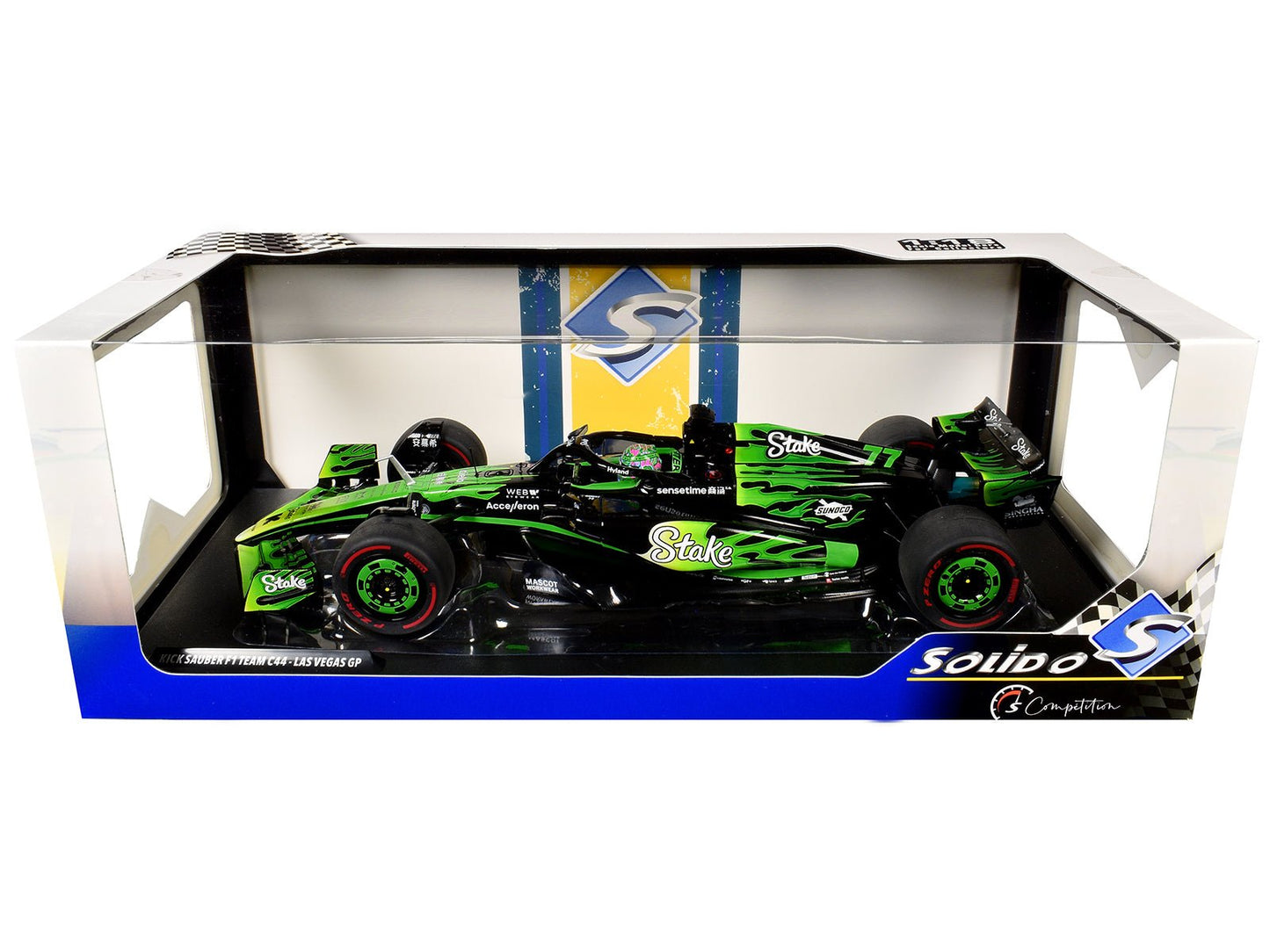 Kick Sauber C44 #77 Valtteri Bottas "Stake F1 Team Kick Sauber" Formula One F1 "Las Vegas GP" (2024) "Competition" Series 1/18 Diecast Model Car by Solido  free shipping USA
