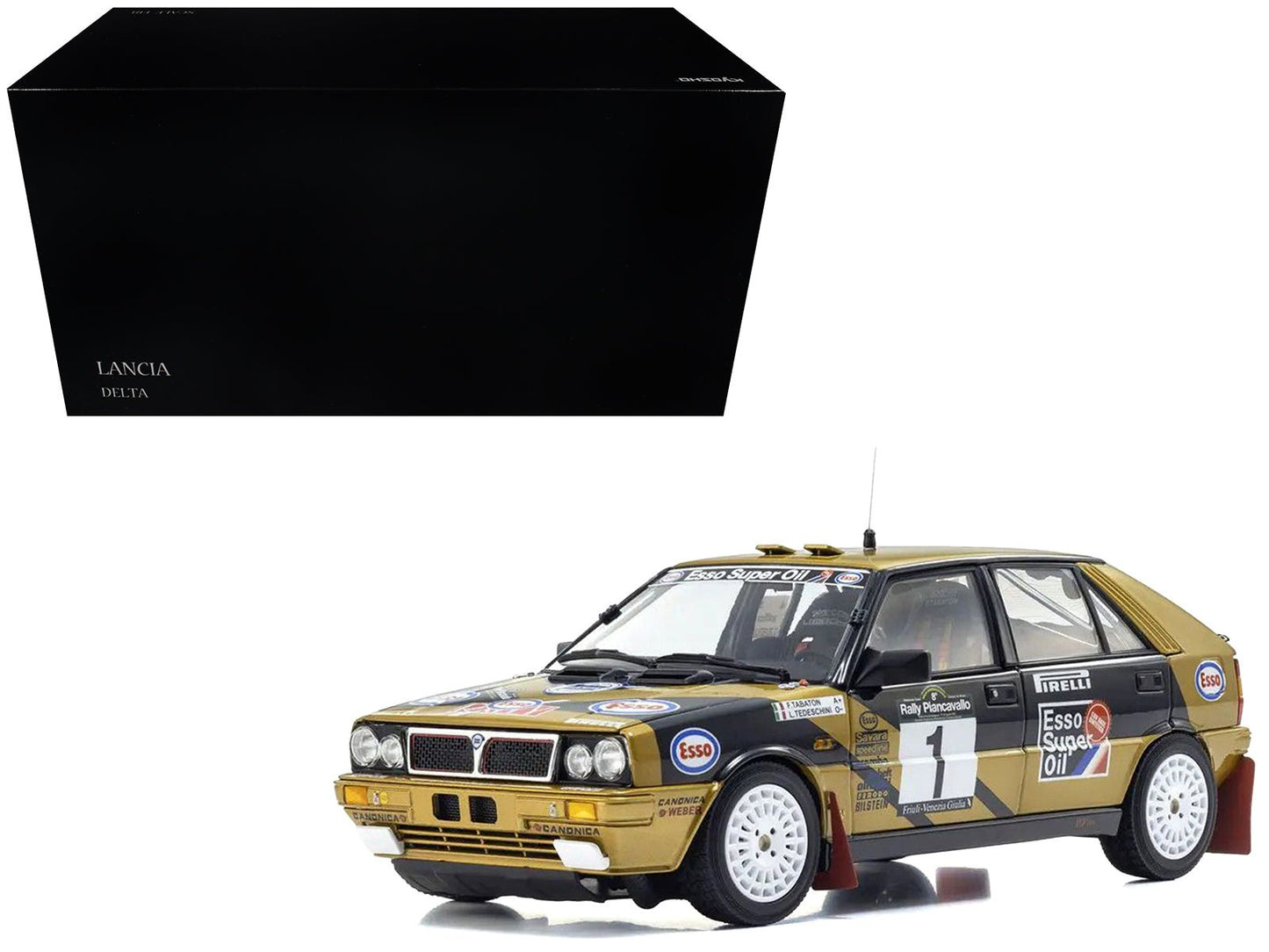 Lancia Delta HF 4WD #1 Fabrizio Tabaton - Luciano Tedeschini Winner "Rally Piancavallo" (1987) 1/18 Diecast Model Car by Kyosho  free shipping USA