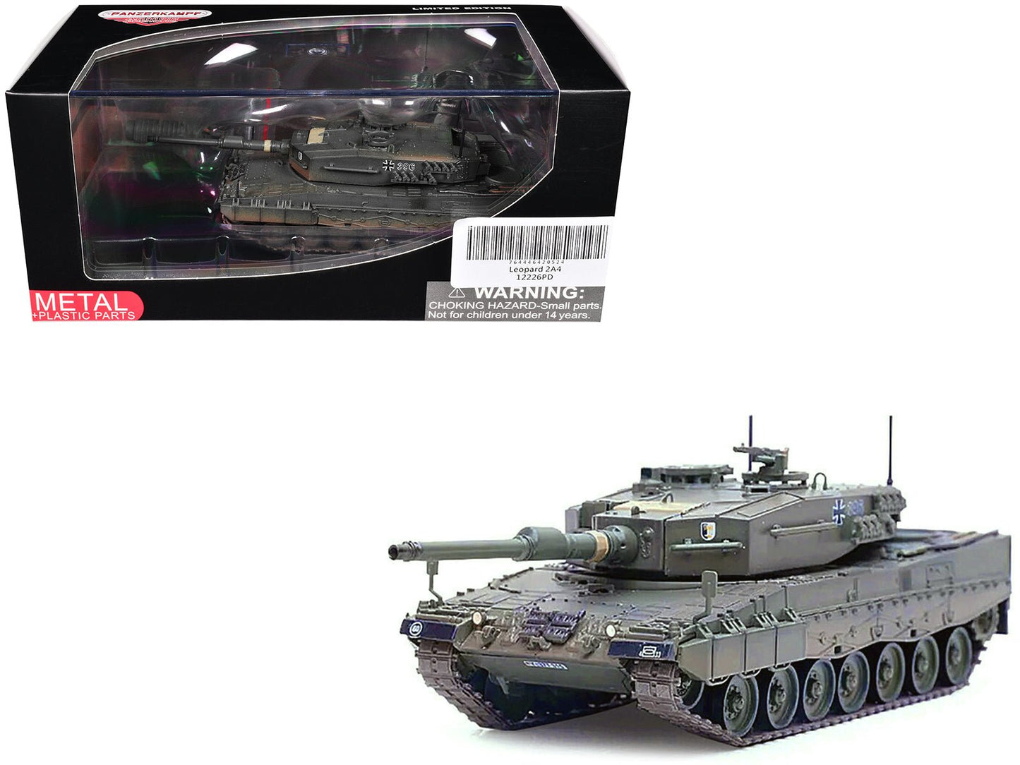 Leopard 2A4 Main Battle Tank with Snorkel "Green Camouflage" German Army "Armor Premium" Series 1/72 Diecast Model by Panzerkampf  free shipping USA