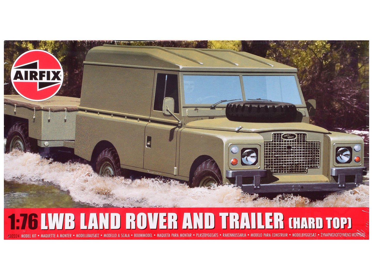 Level 2 Model Kit Land Rover LWB (Hard Top) Truck and Trailer with 2 Scheme Options 1/76 Scale Plastic Model Kit by Airfix  free shipping USA