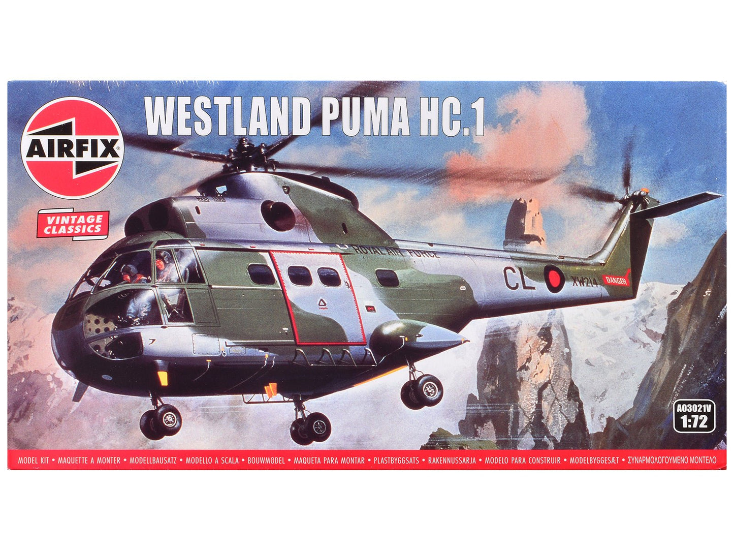 Level 2 Model Kit Westland Puma HC.1 Helicopter with 2 Scheme Options 1/72 Plastic Model Kit by Airfix  free shipping USA