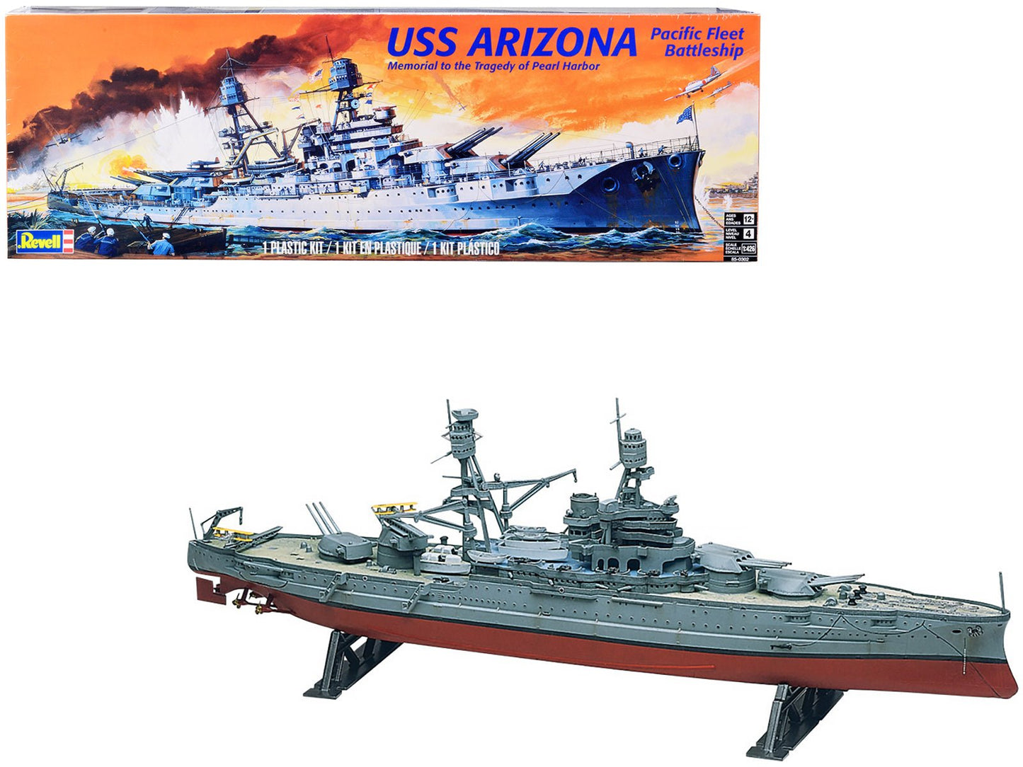 Level 4 Model Kit USS Arizona Pacific Fleet Battleship "Memorial to the Tragedy of Pearl Harbor" 1/426 Scale Model by Revell  free shipping USA