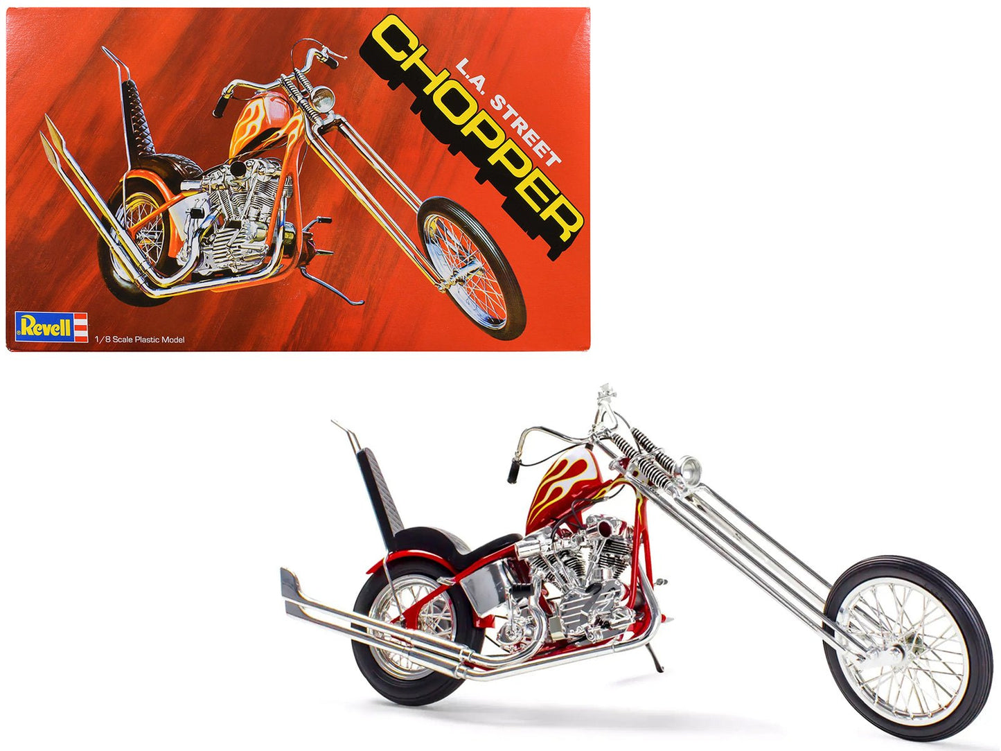 Level 5 Model Kit LA Street Chopper Motorcycle 1/8 Scale Model by Revell  free shipping USA