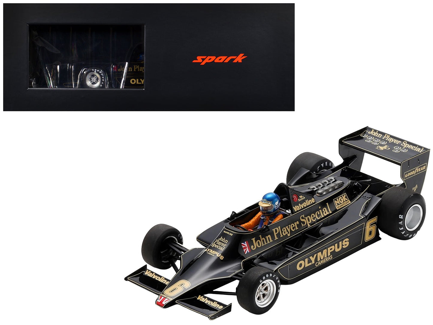 Lotus 79 #6 Ronnie Peterson "John Player Team Lotus" Winner Formula One F1 "Austrian GP" (1978) with Acrylic Display Case 1/18 Model Car by Spark  free shipping USA